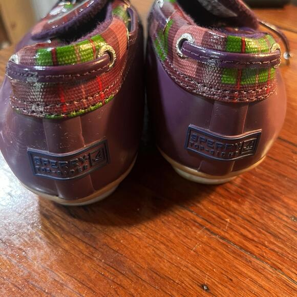 Sperry Top Siders Duck Waterproof Rubber Low Shoes Size 7.5 Purple . - Picture 4 of 5